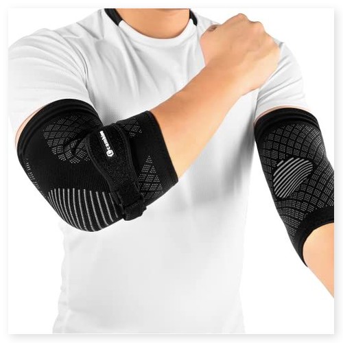 CAMBIVO Elbow Brace Set, 2Pcs Elbow Sleeves + 1 Strap 2