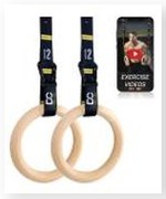 Double Circle Wood Gymnastics Rings with Quick Adjust Straps
